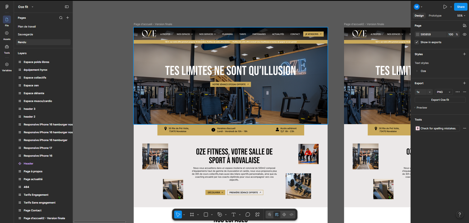 Oze Fitness UI/UX